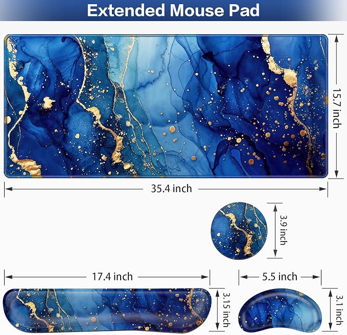 Desk Mat Blue, Large Gaming Mouse Pad - Image 5