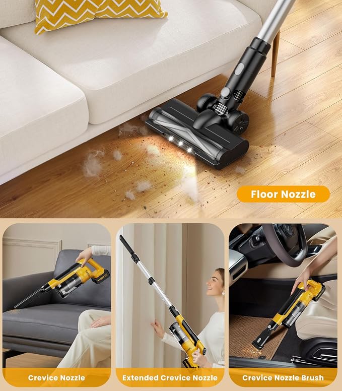 8000mAh Cordless Vacuum with Extra Battery, 700W Brushless Vacuum Cleaners - Image 8