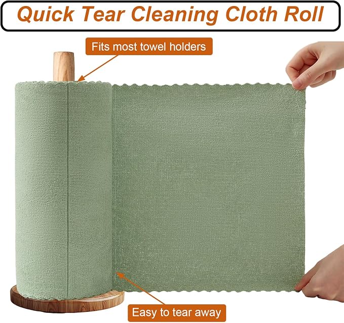 80 Pack Microfiber Cleaning Cloth Roll, Lint Free Rags & Tear Away Reusable - Image 3
