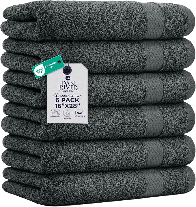 DAN RIVER 6-Pack Premium Hand Towels by DanRiver