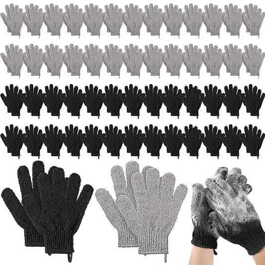 104 Pcs Exfoliating Glove Bulk Shower Gloves by Didaey