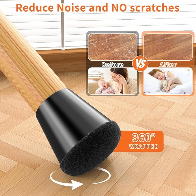 Chair Leg Floor Protectors Small 24Pcs, Silicone Chair Leg Protectors - Image 4