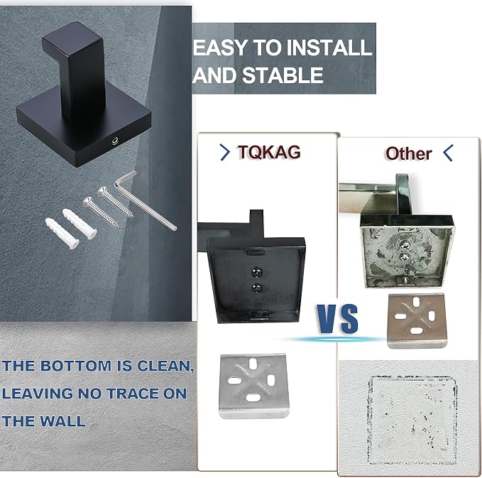 Matte Black Bathroom Accessories Bath Accessories Set Towel Racks - Image 7