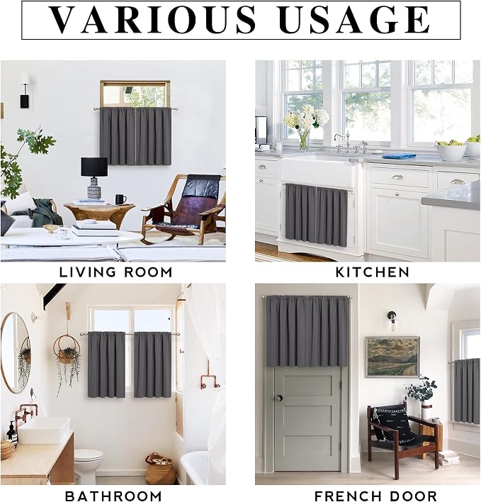 RYB HOME Mini Curtains for Small Window, W34 x L45 inches - Image 7