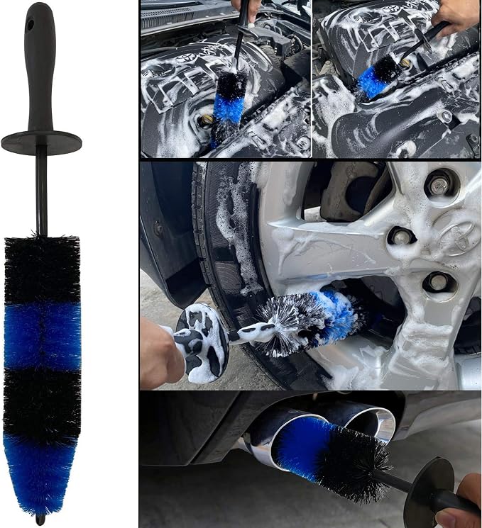 7Pcs Wheel & Tire Brush, Car Detailing Kit, 17inch Long Soft Wheel Brush - Image 4