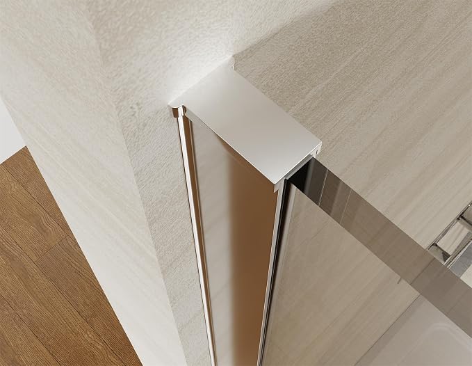 Shower Screen 34" x 74" Half Frameless Shower Wall Panel, Tempered Glass 3/8 - Image 8