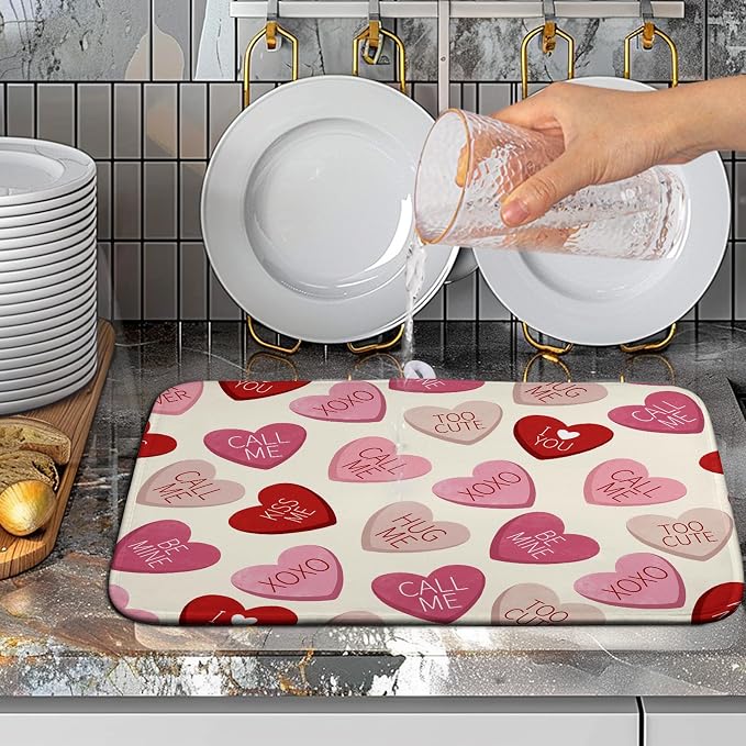 Valentine Love Heart Dish Drying Mat - Image 5