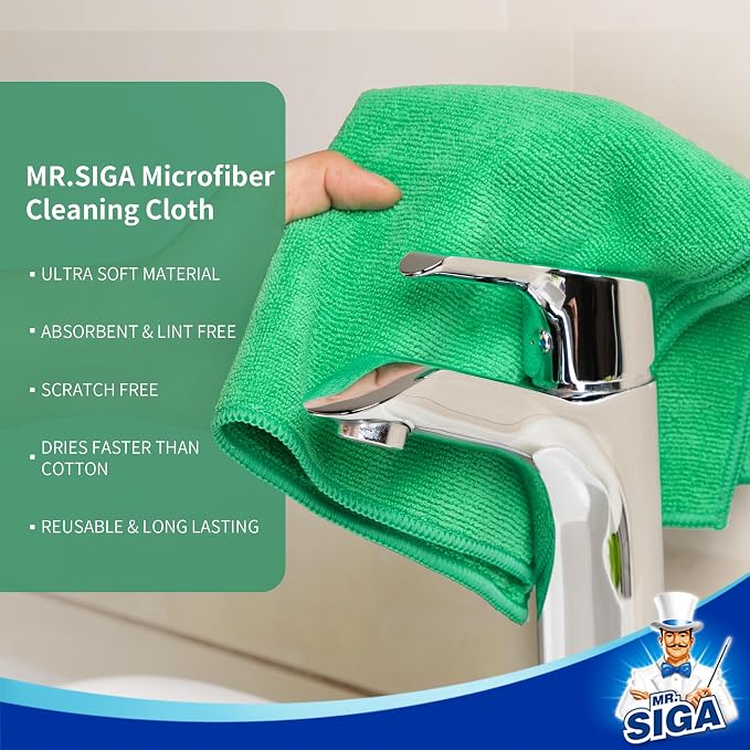 MR.SIGA Microfiber Cleaning Cloths, All-Purpose Microfiber Towels, Streak Free - Image 5