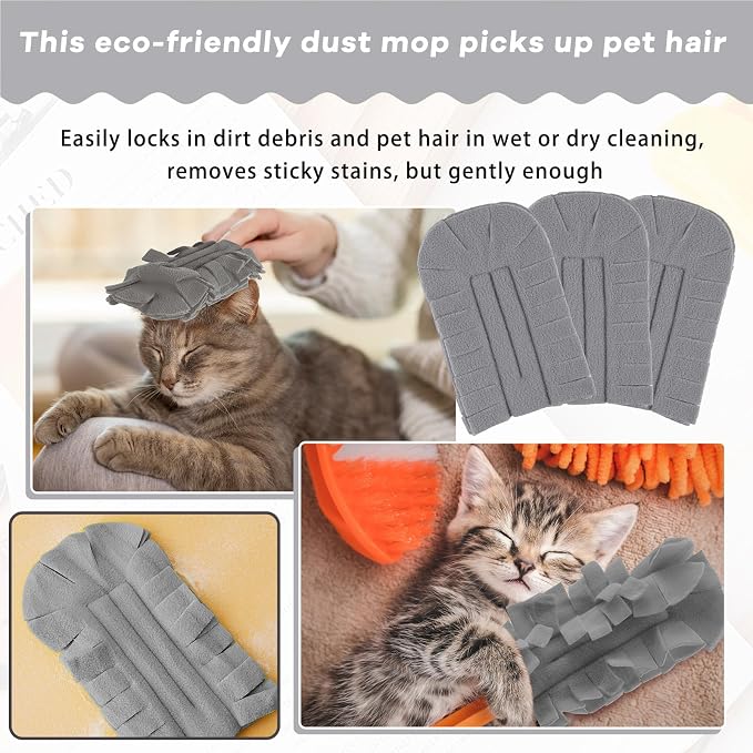 Zubebe 6 Pcs Duster Refill Reusable Fleece Duster Refills Feather Flat Dusters - Image 4