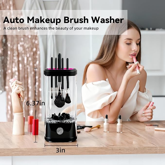 3 IN 1 Electric Makeup Brush Cleaner Machine, Portable Automatic USB Cosmetic - Image 8