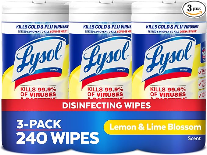 Lysol Disinfectant Wipes, For Disinfecting and Cleaning, Lemon and Lime Blossom by Lysol