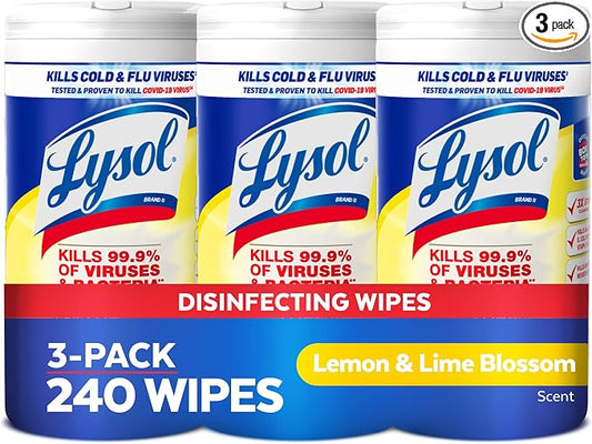 Lysol Disinfectant Wipes, For Disinfecting and Cleaning, Lemon and Lime Blossom by Lysol