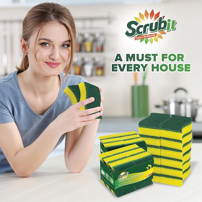 Heavy Duty Scrub Sponges by SCRUBIT – Kitchen Dish, Sink and Bathroom Cleaning - Image 2