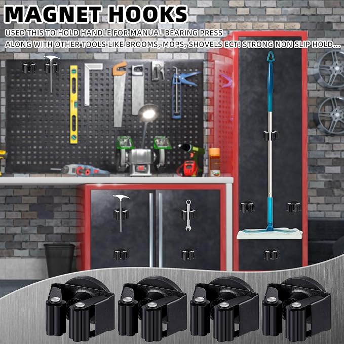 4 Pcs Magnetic Mop Broom Holder Movable Magnetic Broom Holder Rack, Anti Slip - Image 7