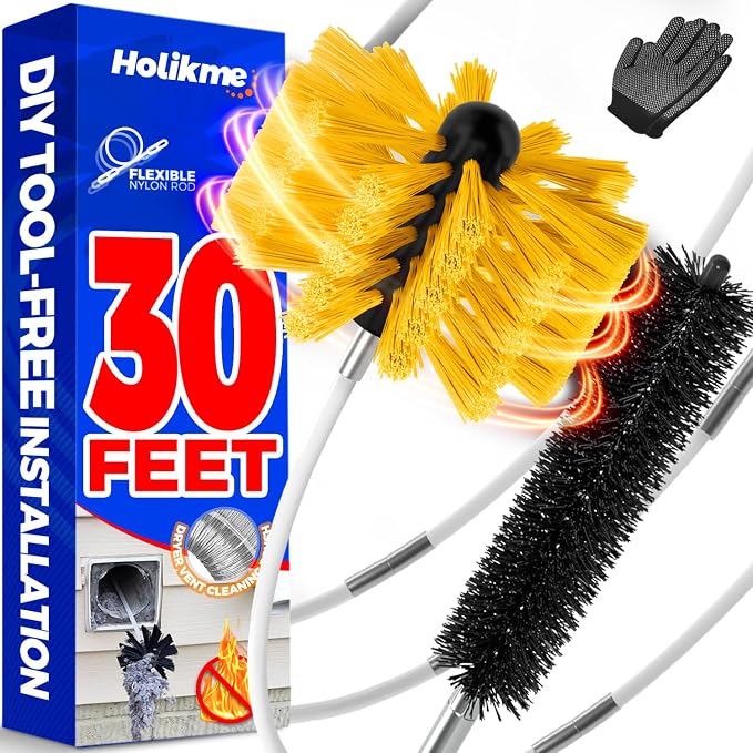 Holikme 30 Feet Dryer Vent Cleaner Kit, Flexible Lint Brush by Holikme