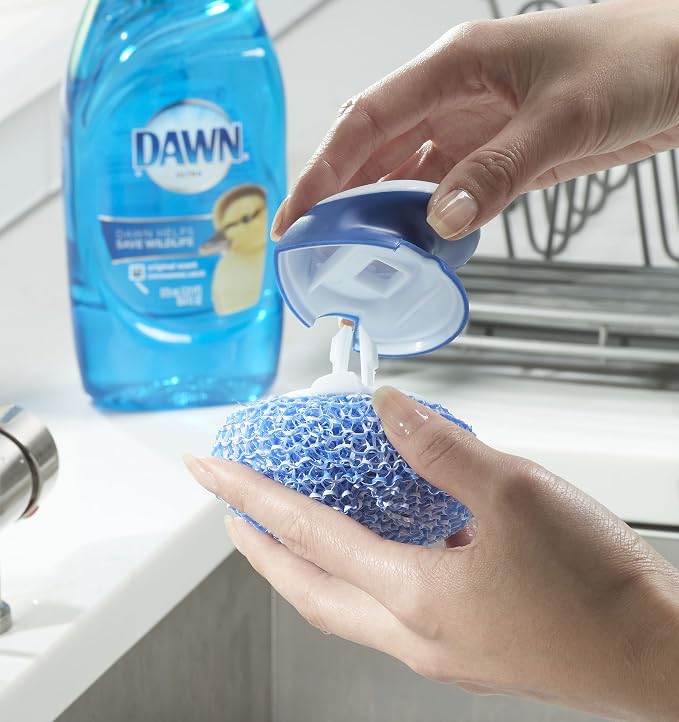 Dawn Handi Scrub Dishwashing Scrubber and Storage Dish - Image 4