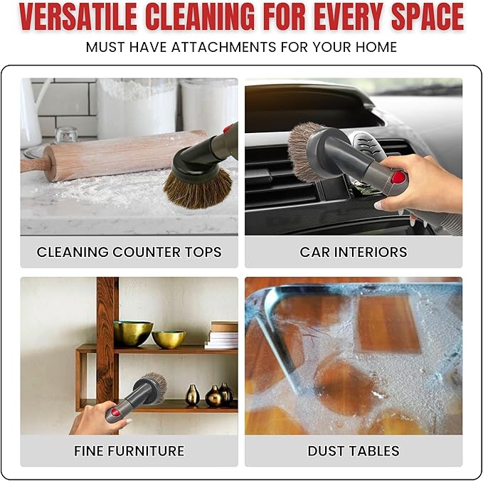 For Dyson Horsehair Vacuum Brush & Extension Hose – Compatible - Image 4