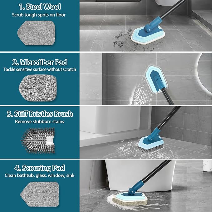 JEHONN Tub Tile Shower Scrubber Brush - Image 2