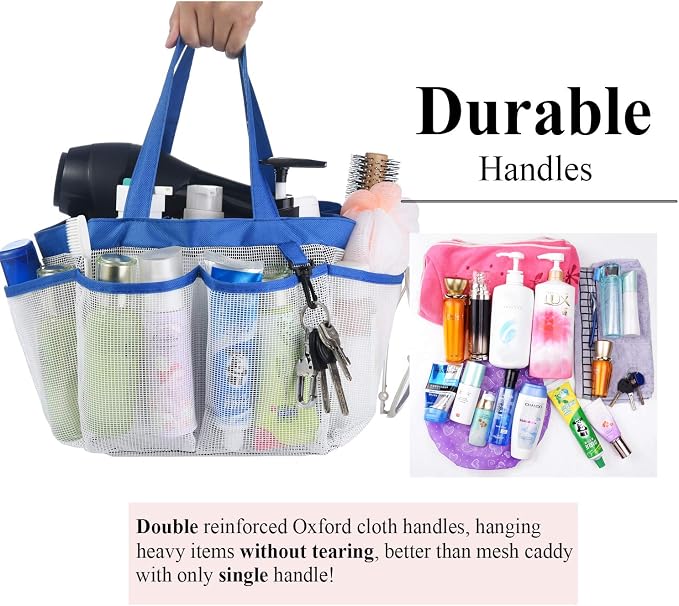 Haundry Mesh Shower Caddy Tote, Large College Dorm Bathroom Caddy Organizer - Image 4