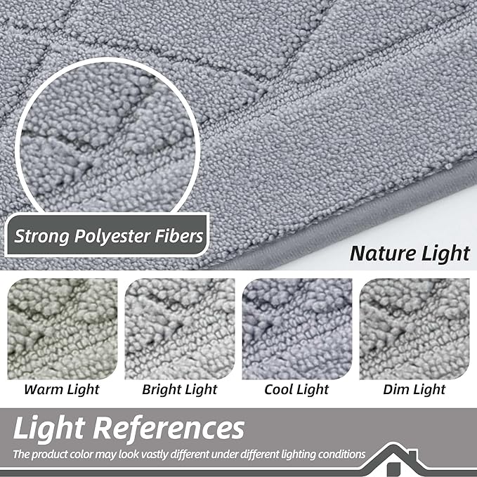 BEQHAUSE Dirt Trapper Door Mat 24" x 60", Doormat Non-Slip Entryway Rugs Washable, Dog Door Mat Stain Resistant and Absorbent Welcome Floor Mat for Front Back Door, Muddy Wet Shoes & Paws, Grey