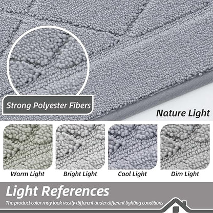 BEQHAUSE Dirt Trapper Door Mat 24" x 60", Doormat Non-Slip Entryway Rugs Washable, Dog Door Mat Stain Resistant and Absorbent Welcome Floor Mat for Front Back Door, Muddy Wet Shoes & Paws, Grey