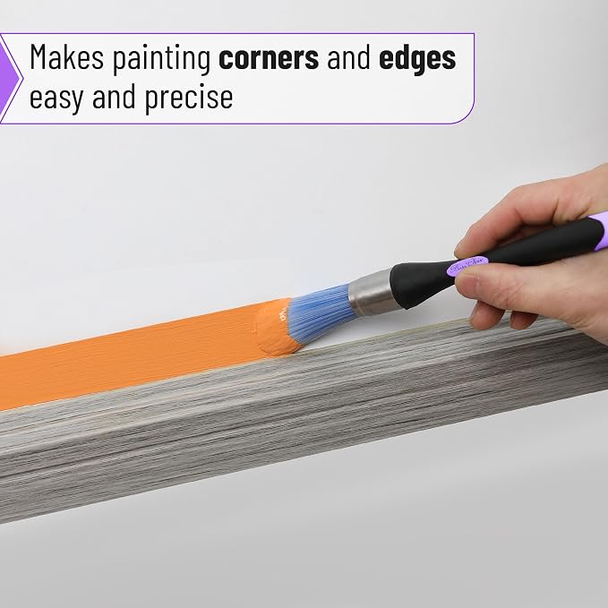 Bates- Trim Paint Brush, 0.75 Inch, Ergonomic Non-Slip Handle, Synthetic - Image 4
