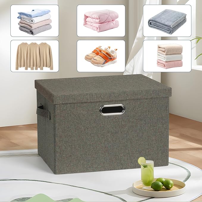 Large 17" 36 Quart Collapsible Stackable Storage Bins - Image 6