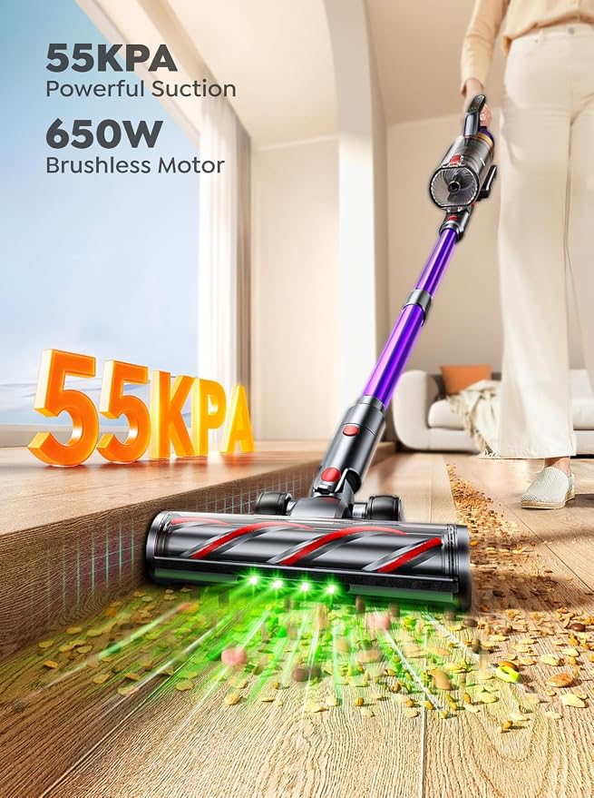 Cordless Vacuum Cleaner, 650W 55KPA 70 Mins Vacuum Cleaners - Image 2
