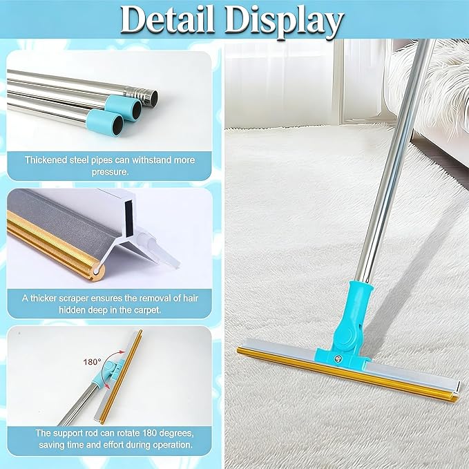 Pet Hair Removal Carpet Rake, 2-in-1 Pet Hair Removal Tool - Image 2
