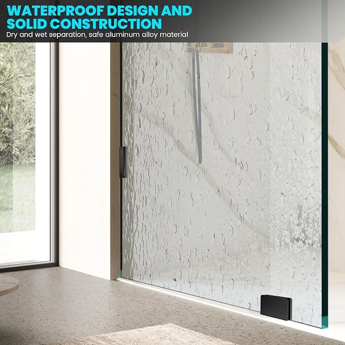 Bathroom Glass Shower Door Panel, 3/8" Thick Clear Tempered Glass Shower Screen - Image 5