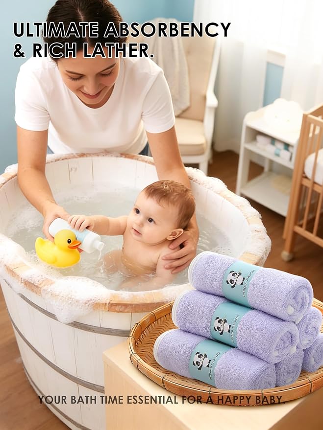 HIPHOP PANDA Baby Washcloths, Rayon Made from Bamboo - Image 4