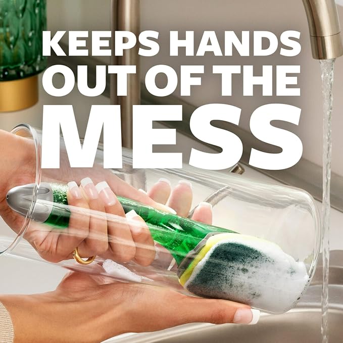 3M Scotch-Brite Heavy Duty Dish Wand Sponge Brush Soap Dispenser - Image 2