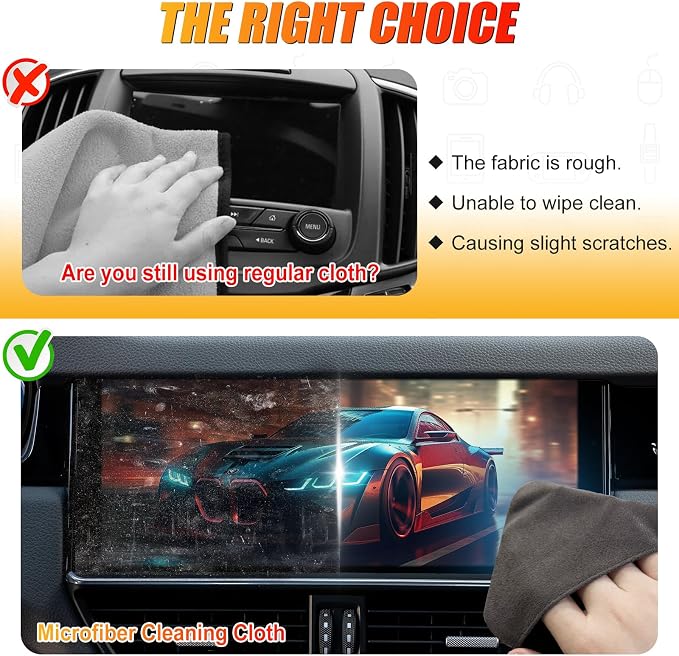 SuperKaKa Car Screen Cleaner- Vehicle Touchscreen Microfiber Cleaning Cloth - Image 5