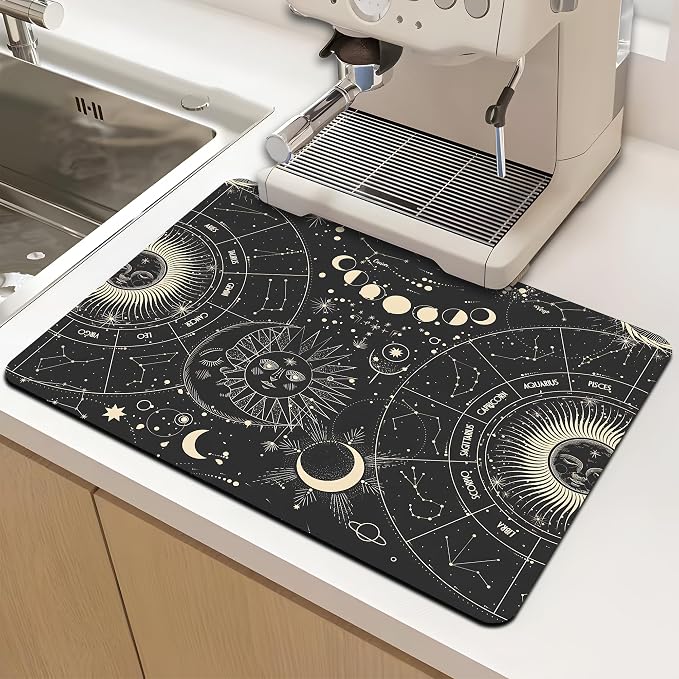 Dish Drying Mat for Multiple Usage. Super Absorbent, Easy clean, Quick dry by Mokiwala