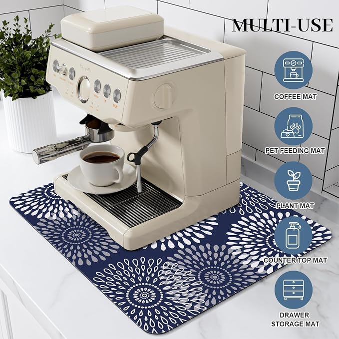 LuxStep Dish Drying Mat Super Absorbent Kitchen Counter Mat Rubber Backing - Image 3