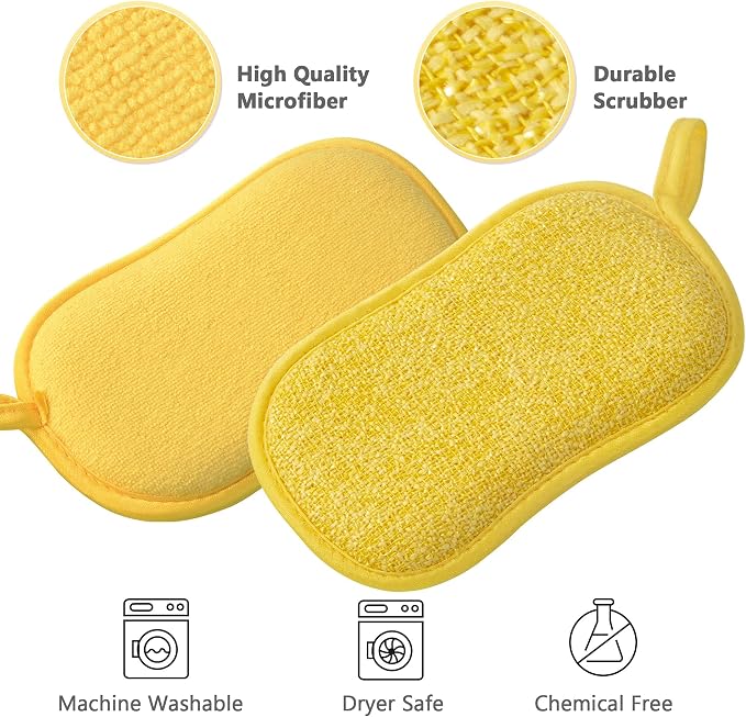 Multipurpose Kitchen Scrub Sponges, Heavy Duty Cleaning Non-Scratch Scrub Sponge - Image 2