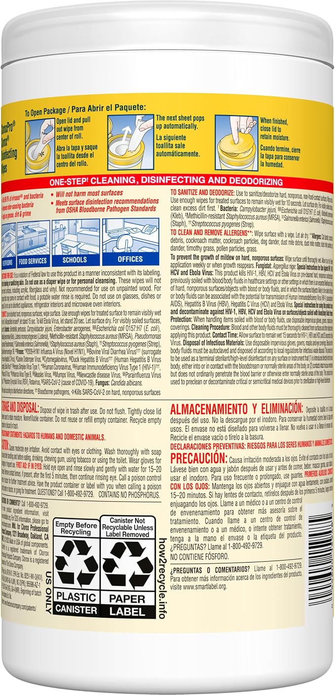 CloroxPro Clorox Disinfecting Wipes, Lemon Fresh - Image 8