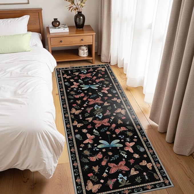 2x6 Floral Runner Rug, Washable Runners - Image 3
