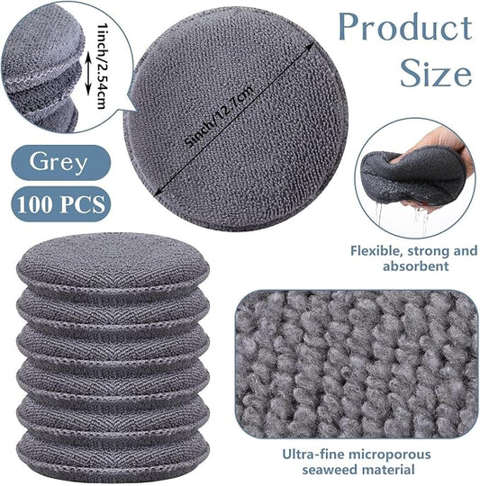 Tanlade 100 Pcs Car Detailing Microfiber Applicator Pad Wax Applicator Wash - Image 2