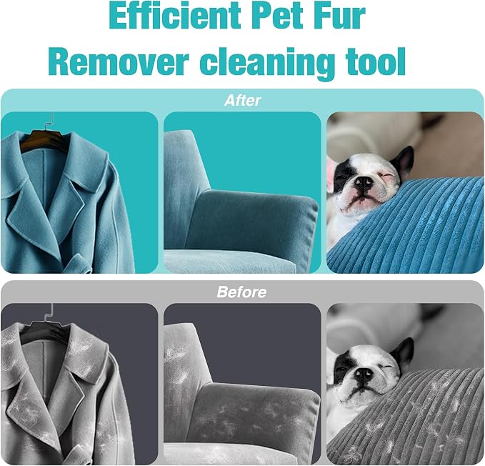 Silicone Carpet Rake for Pet Hair Removal Tool, Magic Brush Dog Hair Removal - Image 6