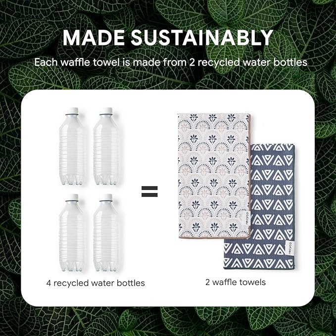 RECYCO Waffle Kitchen Towel Set of 2 - Image 5