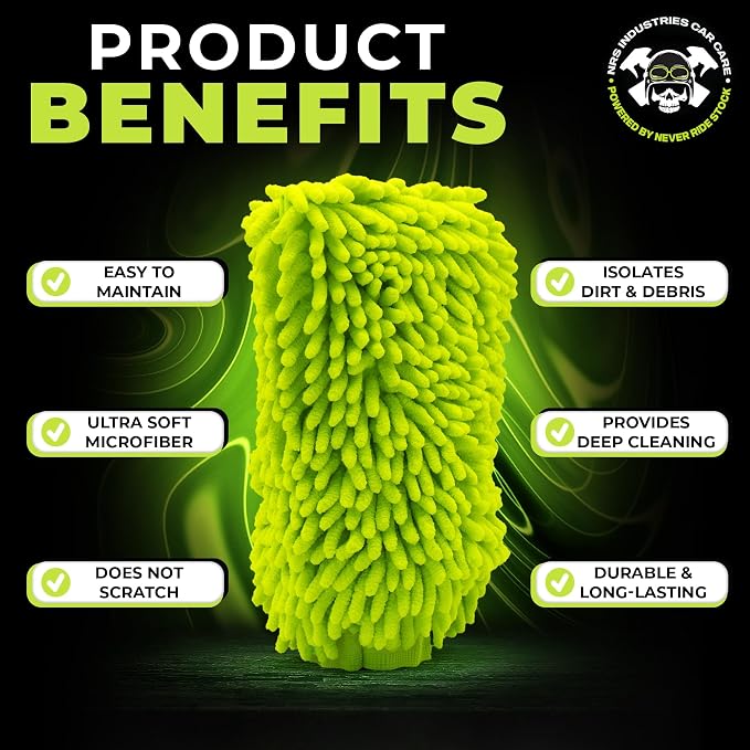 4 Pack Microfiber Car Wash Mitt | Ultra-Soft Chenille | Car Wash Detailing | - Image 6