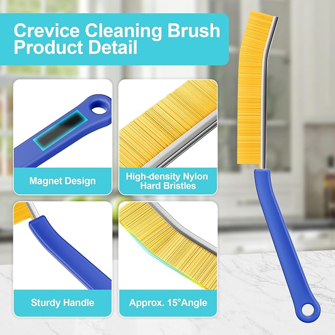 JOYMOOP 4 Pack Crevice Cleaning Brush, House Cleaning Supplies, Magnetic Gap - Image 4