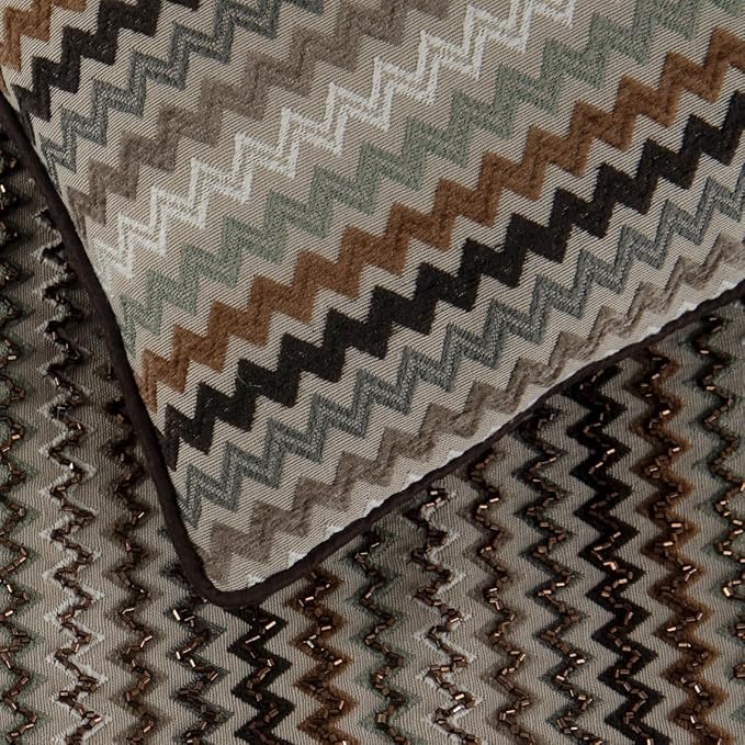The HomeCentric Decorative Designer Handmade Bed Runner Without Pillow Cover, 86 x 18 Inch Velvet Designer CA King Size Bed Scarf with Tassle & Bead Embroidered Bed Linen Foot Warmer - Chevron Fun
