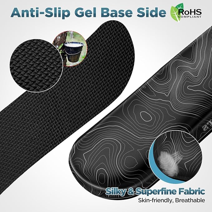 Gimars Enlarge Silky and Superfine Fabric Gel Memory Foam Keyboard Wrist Rest - Image 3