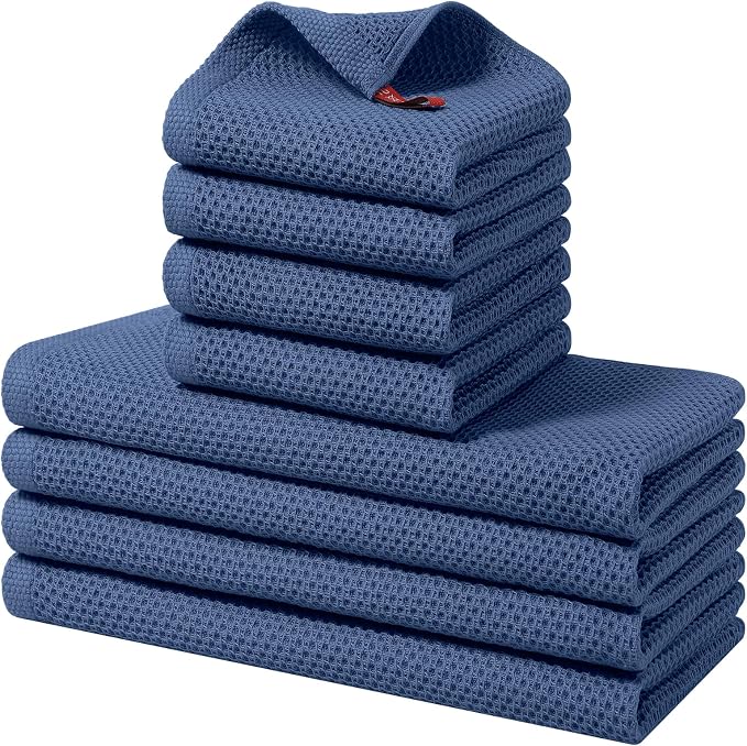 Homaxy 100% Cotton Kitchen Towels and Dishcloths Set, 12 x 12 Inches and 13 x by Homaxy