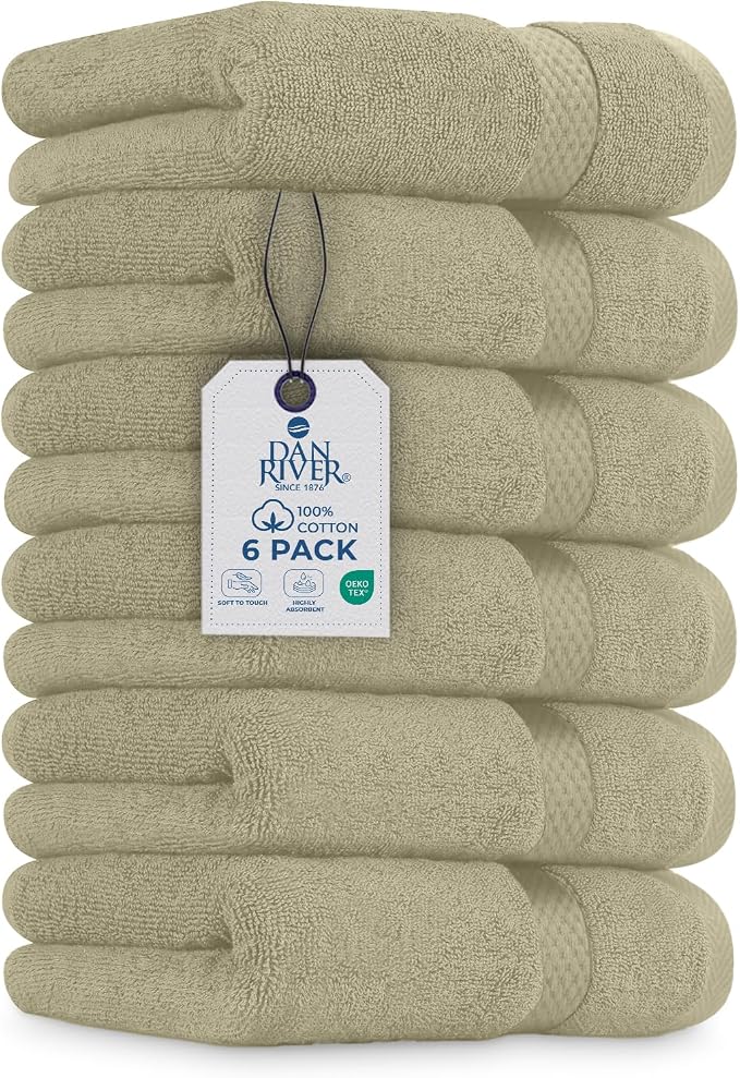 DAN RIVER 6-Pack Premium Hand Towels by DanRiver