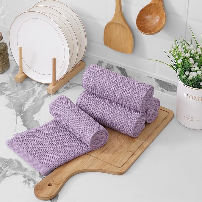 Kitinjoy 100% Cotton Waffle Weave Kitchen Hand Towels - Image 7
