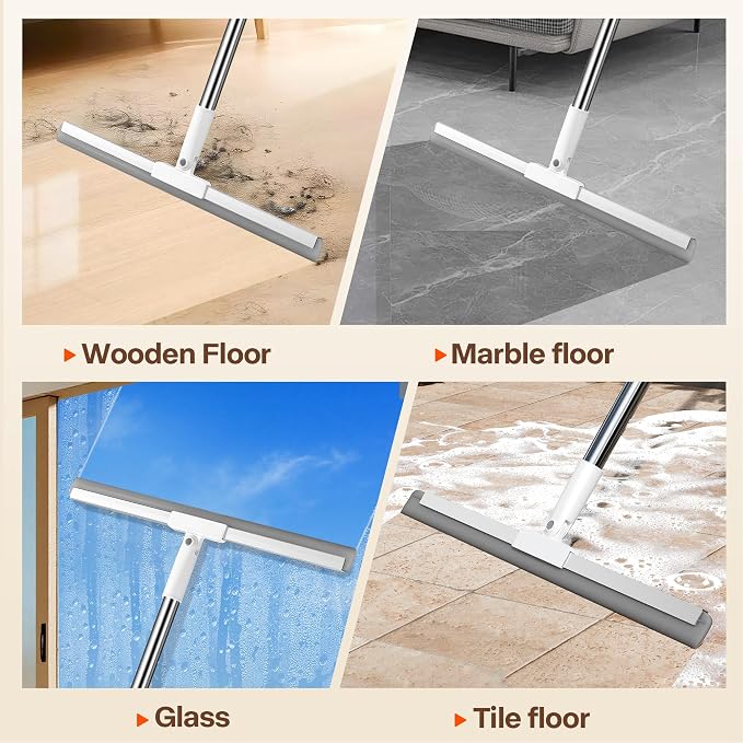 Silicone Squeegee for Floor, 180° Rotating Squeegee Broom, Floor Squeegee - Image 7