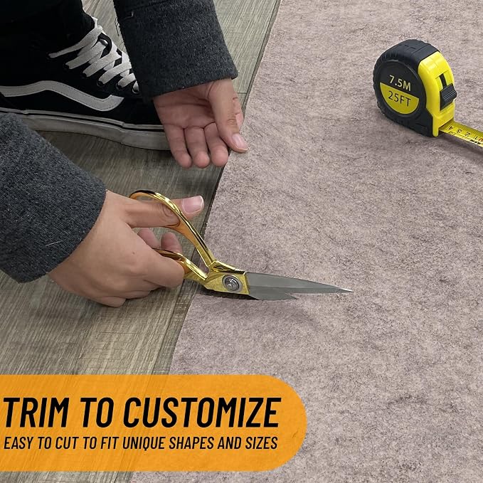 Ottomanson 2' x 8' Non-Slip Rug Pad Gripper 1/4 Inch Thick Dual Surface Felt + - Image 5